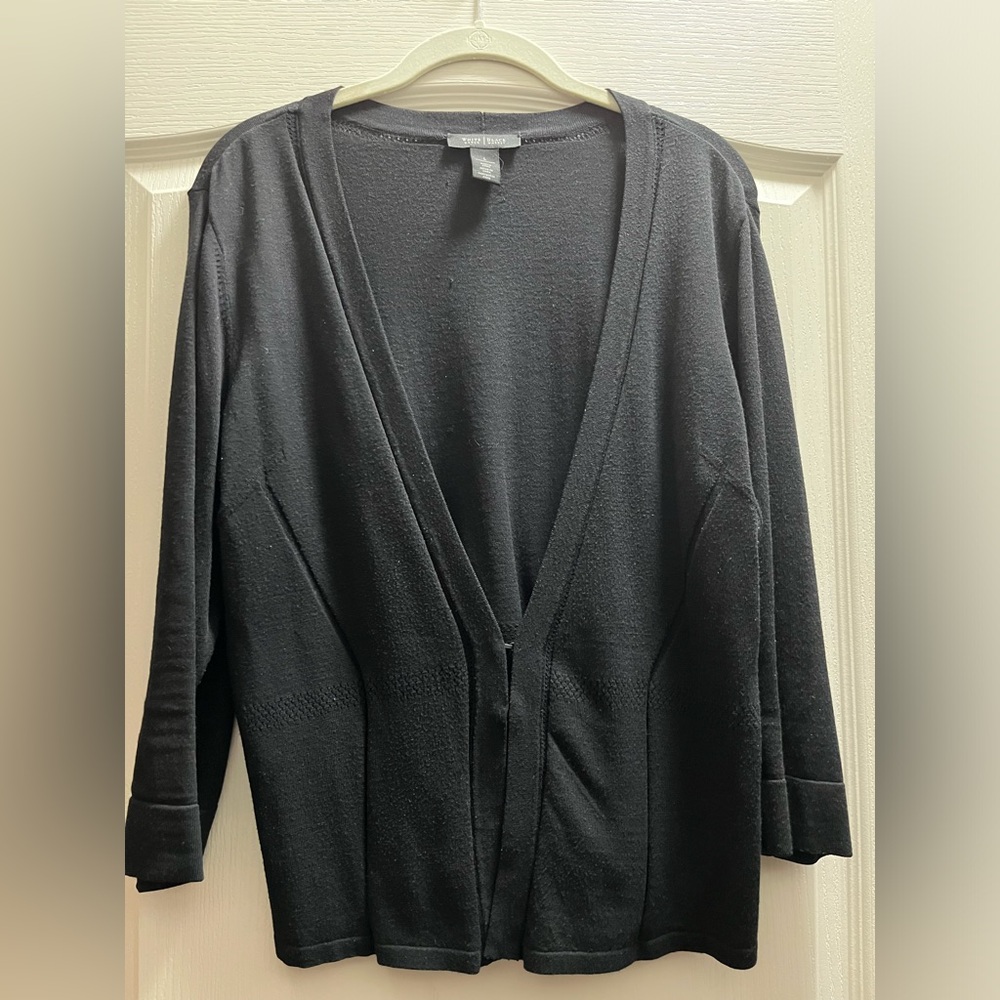 White House Black Market Black Cardigan Size Large